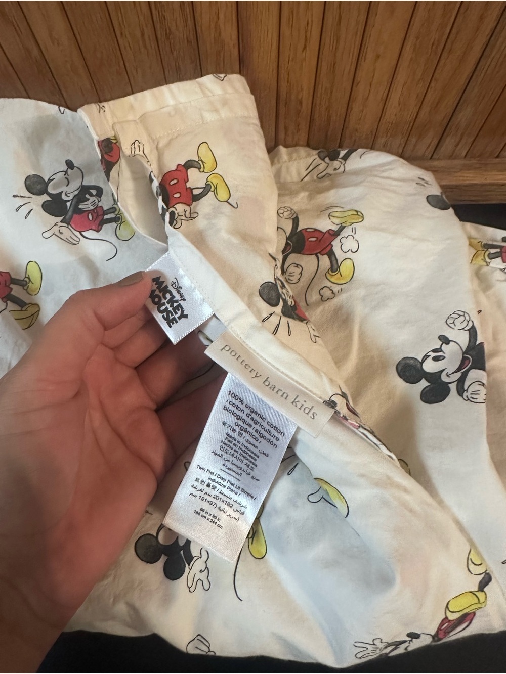 Pottery Barn Disney Mickey Mouse Twin Sheet Set Cotton Good Condition